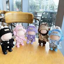 6.69英寸娃娃服装套装，包含6件套——帽子、毛衣、裤子、耳机、包包、鞋子，可爱娃娃装，适合第一代/第二代/第三代娃娃，生日和节日礼物（不含娃娃） - 彩色 - 查看 2