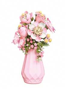 300+Pcs Wooden Flower Vase Bouquet Decor, Handmade DIY Assembly Vintage High-Quality Home Decor, Teacher's Day, Back To School, Graduation, Mother's Day, Valentine's Day, Father's Day, New Year, Spring, Christmas Gift - Multicolor - View 11