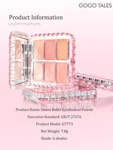 GOGO TALES GOGOTALES Soft Pink Matte Eyeshadow Palette, Ballet Series, Contains Matte Earthy Tones And Delicate Luminous Highlighter, Mini Travel-Friendly Size, Suitable For Daily Makeup And Beginners - #G06 Nuteracker - View 8