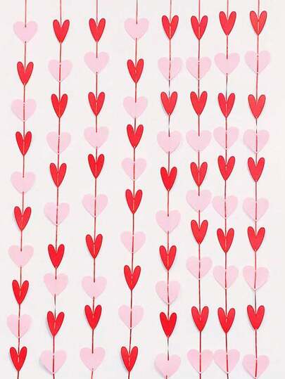 1pc Red & Pink Heart Shaped Decorative Wreath - Valentine's Day Decor, Paper Romantic Hanging Heart Banner Suitable For Valentine's Day Decoration - Perfect For Party, Wedding, Engagement And Home Decor