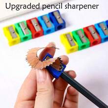 100/200/300/400/500pcs New Upgraded Single Hole Small Cube Pencil Sharpener, Primary School Student Manual Plastic Rotary Pencil Sharpener, Stationery Gift [Colors Randomly Sent],Back To School - Multicolor - View 6