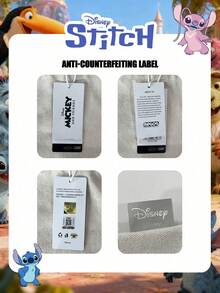 Disney 1个正品史迪奇和天使热带图案手提包，淘气史迪奇糖果袋，午餐包，零食包，大容量卡通手提包，轻便日常包，适合日常使用、购物和搭配可爱服装，非常适合存放零食、钥匙和化妆品。 - 彩色 - 查看 2