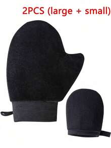 2 只装可重复使用全身及面部美黑手套，双面涂抹乳液手套，可水洗身体护理 SPA 精油沐浴手套 - 带拇指和天鹅绒内衬，无需日晒，适用于身体乳液、美黑乳液、喷雾和凝胶，附赠收纳袋、整理盒、发夹 - 彩色 - 查看 12