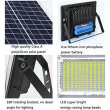 Solar Flood Light Outdoor Remote 6000K Bright White Floodlights Ip65 Waterproof Solar Power Security Light Auto On/Off Dusk To Dawnl For Yard, Gazebo, Shed, Barn. - 黑色 - 查看 8