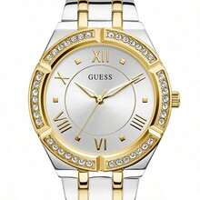 Guess Đồng hồ nữ máy quartz, mặt lớn, vỏ và dây đeo bằng thép không gỉ, thời trang và thanh lịch, phù hợp cho nhiều dịp, là lựa chọn quà tặng tuyệt vời cho gia đình và bạn bè. - Xám - Xem 2