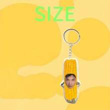 1pc Customizable Photo Pillow Keychain, Personalized Pet Pillow Keychain, Couple Gift, Friend Gift, Anniversary Gift, Unisex - Corn - View 7