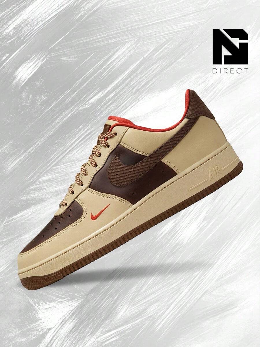 Nike Air Force 1 Low '07 Light British Tan – Men's Lifestyle Sneakers – Shoes For Man-Vintage-Spring & Summer-Inspired Running Shoes, Shock-Absorbing Comfort, Gym To Streetwear Casual Wear-Mother's Day Gifts-Father's Day Gift–HQ3447 222 - Light British Tan/Sesame/Picante Red/Cacao Wow - 查看 1