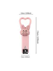 1pc Love Cartoon Heart-Shaped Nail Clippers, Mini Splash-Proof Folding Home Nail Trimmer, Nail Trimmer, Valentine's Day Gift - Multicolor - View 3