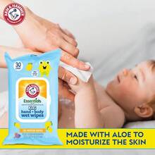 Sea Monster Mango Baby Wipes - 30 Count Travel Friendly Face & Body Wet Wipes - 1 Flip-Top Pack Of Towelettes Infused With Aloe Vera & Chamomile - 1 - 查看 5