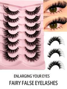 7 Of Luxurious Fluffy False Eyelashes - Thick, Wispy, 3D Volume, Reusable, Soft, Lightweight, Faux Mink Strip Lashes For Dramatic Eye Makeup Look Strip Lashes, Lashes, Eyelashes, Fake Lashes,Cat's Eye Lashes - Cat Eye Lashes - View 3