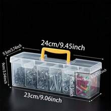 1个全新透明多层工具箱，便携式多功能五金收纳盒，家用扳手螺丝零件整理盒 - 彩色 - 查看 4