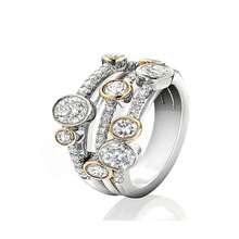 1pc Elegant White Geometric Line & Dot Hollow Design Ring, Fashionable - Silver - View 5