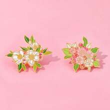 1 Pc Cartoon Brooch CreativeFlowers Enamel Pin Metal Badge Jewelry Clothing Backpack Accessories Gift For Friends - One Size - View 3