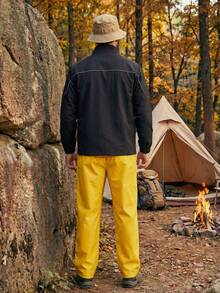 Chaqueta exterior para hombres, chaqueta casual con cremallera y rayas reflectantes para primavera/otoño para uso al aire uso diario - Negro - Ver 3