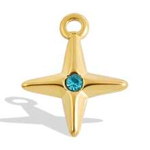 1pc/2pcs Fashionable Minimalist Luxury 304 Stainless Steel Vacuum Electroplated Long-Lasting Four-Prong Star Rhinestone Decor Pendant, Suitable For Bag Decoration, Handmade DIY Jewelry Making Necklace Bracelet Earring Accessories - S3163-z - View 9