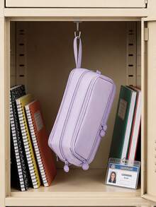 Large Capacity Pencil Case, Beautiful And Practical, Office Stationery Storage Bag, Simple And Durable, Multi-Functional Design, , First Day Of School - Multicolor - View 7