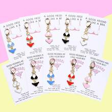 Good Friends Are Like Bras, Close To Your Heart Card Fun Bikini Keychain Small Postcard, Employee Appreciation, Encouragement Blessing Close Friends - A款紅色 - 查看 1