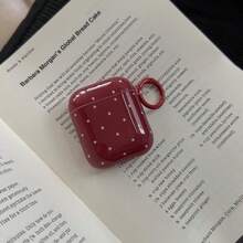 Retro Red Polka Dot Earphone Case With Hanging Ring, Cute Protective Cover Compatible With Airpods Pro 2, Compatible With Airpods Pro, 4, Minimalist 3, 1/2, For Women - Red - View 5