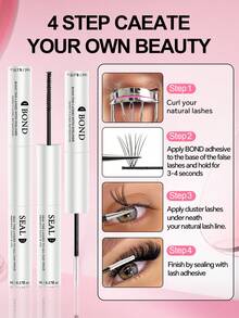 1pc 2-In-1 Eyelash Extension Glue, Suitable For Eyelash Extension & Cluster Lashes, Long-Lasting & Hypoallergenic, DIY Eyelash Glue With Lash Brush, 5g + 5g - White - View 8