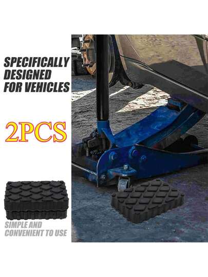 1/2 st kraftiga gummikuddar för domkrafter, lämpliga för domkrafter, universella stabilisatorblock för bilar, husbilar och olika fordon, hållbar, halkfri design med flera texturer för att förbättra greppet och fordonets stabilitet