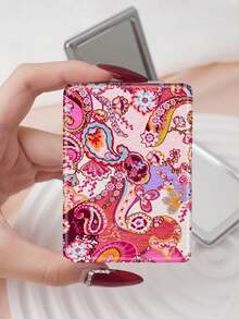 1 chiếc gương trang điểm nhỏ gọn kiểu Bohemian họa tiết hoa, có thể gập lại, nhẹ, mỏng, tiện dụng, chất liệu da PU bền, phù hợp cho nhiều dịp như du lịch, tiệc tùng, công sở, trường học, phù hợp cho mọi lứa tuổi. - Nhiều màu - Xem 7