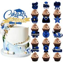 1pc/12pcs/13pcs Graduation Cake Decorations, Graduation Party Cake Decor - Multicolor - View 10