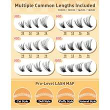 Eyelash Clusters 30D+40D+50D+60D+80D+100D Lash Clusters 476PCS Wispy Individual Lashes D-Curly Lash Extension 10-16MM DIY Cluster Eyelash Extensions For Everyday At Home-Lash Supplies-Pestanas-Lash Clusters-Lash Cluester-Lashes Cluters - 09 - Xem 6