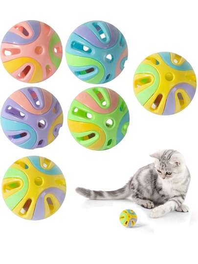 8pcs Sponge Soccer Ball Cat Toys, Colorful Cat Doll Balls With Bells, Interactive Plush Toys, Cats And Kittens Can Bat And Chase To Play, Keeping Cats Happy