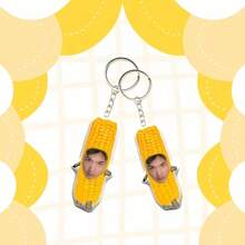 1pc Customizable Photo Pillow Keychain, Personalized Pet Pillow Keychain, Couple Gift, Friend Gift, Anniversary Gift, Unisex - Corn - View 4