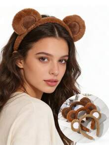 1pc Cute Plush Panda Ear Headband, Autumn/Winter Accessory - Multicolor - View 11
