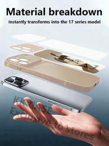 1pc Customizable Name, Luxury Gold Texture Business Apple Design Tempered Glass Shockproof Phone Case With Lens Protection, Compatible With IPhone 17/17Pro/17ProMax/17Air/16/16Pro/16ProMax/16Plus/15/15Plus/15Pro/15ProMax/14/14Plus/14Pro/14ProMax/13/13Pro/13ProMax/12/11 - Gold - View 3