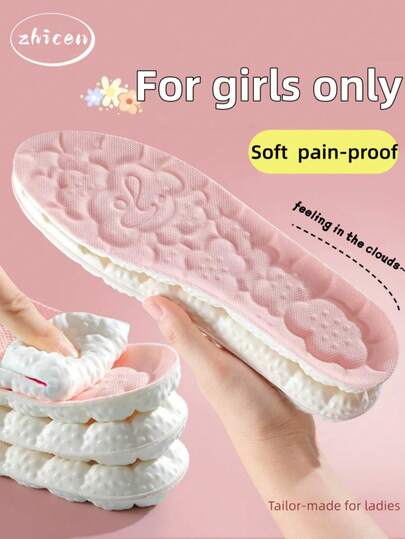 Women's Super Soft, Painless Cloud-Like Massage Breathable Deodorizing Insoles, Reduce Fatigue From Long-Time Standing, Feel Like Walking On Clouds, Pink