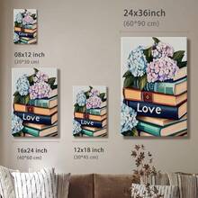 1pc Book Wall Art, Valentine Day Gift, Gothic Wooden Framed Wall Art, Wrapped Canvas Vintage Prints Poster, Love - Botanical, Impressionistic, Focus On Colors, Focus On Textures Style, Perfect Gift Decor, Wall Art for Living Room Bedroom Office, Hanging Hardware Included - Wrapped Framed Canvas, Vertical - Lienzo enmarcado - Ver 10