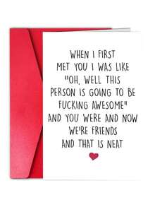 Funny Personalized Best Friend Birthday Card With Envelope - 1pc Humorous Friendship Greeting Card For Women Men Birthday Celebration - Multicolor - View 1