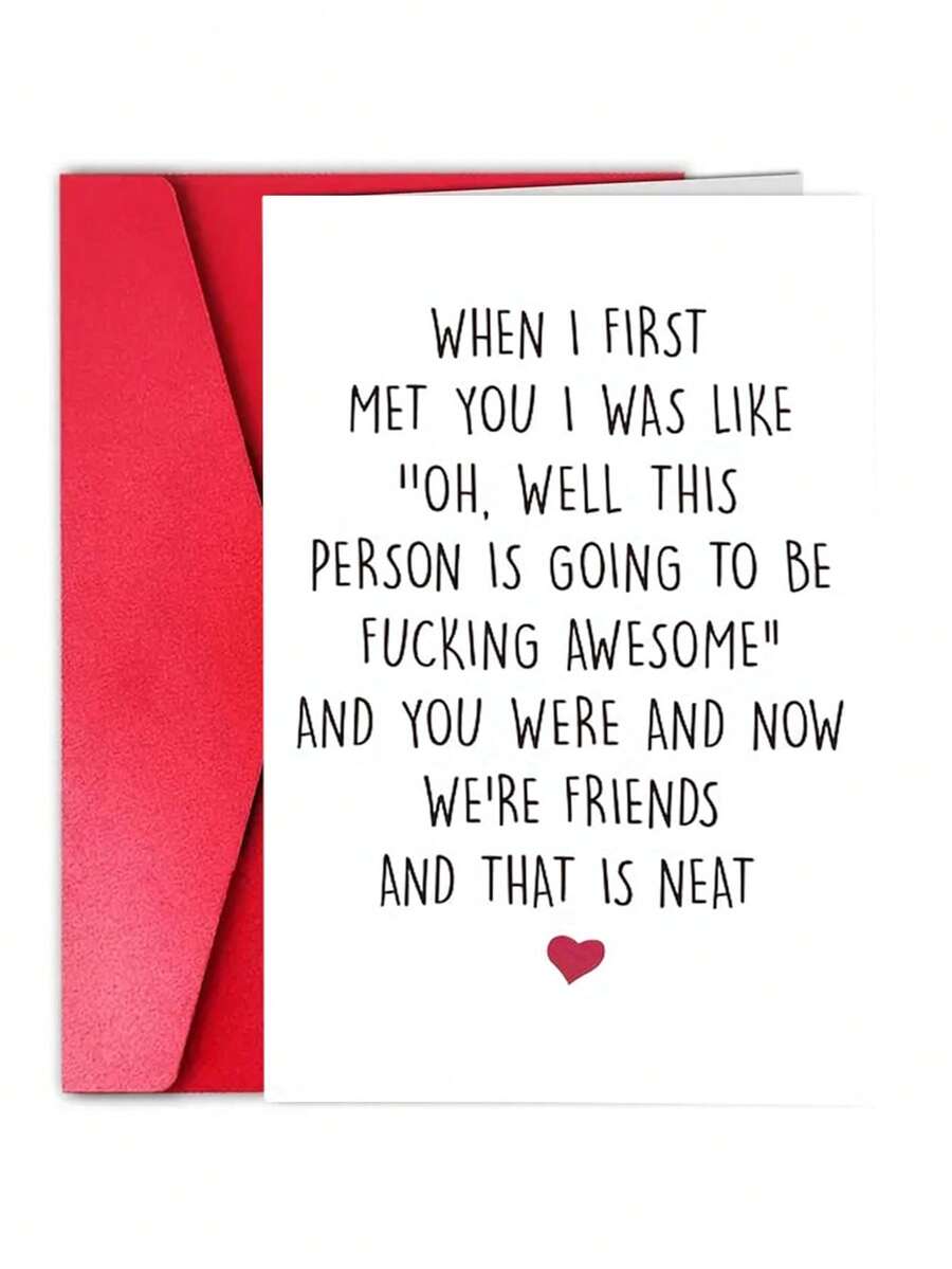 Funny Personalized Best Friend Birthday Card With Envelope - 1pc Humorous Friendship Greeting Card For Women Men Birthday Celebration - Multicolor - View 1