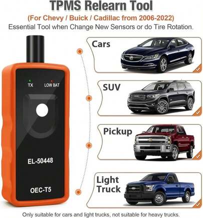 JDIAG EL-50448 TPMS Relearn Tool For GM Auto Tire Pressure Monitor System Sensor Activation Reset OEC-T5 For Buick\/Chevy\/Cadillac Series Vehicles 2023 Edition