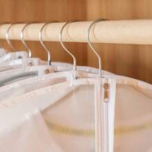 5pcs Transparent Foldable Garment Dust Bags, Multi-Functional Wardrobe Clothes Storage Bags, Dust-Proof Clothing Covers, Travel Clothes Organizers, Dust-Proof & Moisture-Proof, With Zipper, Washable, For Jackets, Suits And Seasonal Clothing Storage, Suitable For Home Bedroom Use - Multicolor - View 7