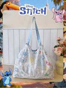 Disney 1 Pc Stitch Printed Reusable Tote Bag, Mischievous Stitch Preppy Book Bag Oversized Tote Bag High-Capacity Cute Cartoon HandBag , Lightweight Foldable Grocery Bag ,For Teenagers/Teens/Young Adults/Zoomers,Ideal For Shopping ,Daily Use, Casual Outings - Multicolor - View 10