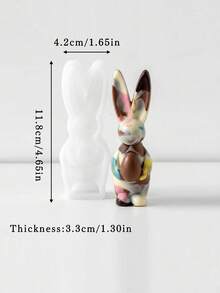 1/2pcs Egg-Holding Rabbit Chocolate Silicone Mold, Easter Cake Mold, DIY Pudding Silicone Mold, Aromatherapy Candle & Plaster Ornament Mold - White - View 2
