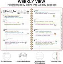 2026 Planner 8.5" X 11", Weekly And Monthly Calendar Planner Book, January 2026 - December 2026, Hardcover Spiral Planner With Monthly Tabs, Notes Pages, Perfect For Women &Amp; Men, A4 - Pink - ColorB - 查看 3