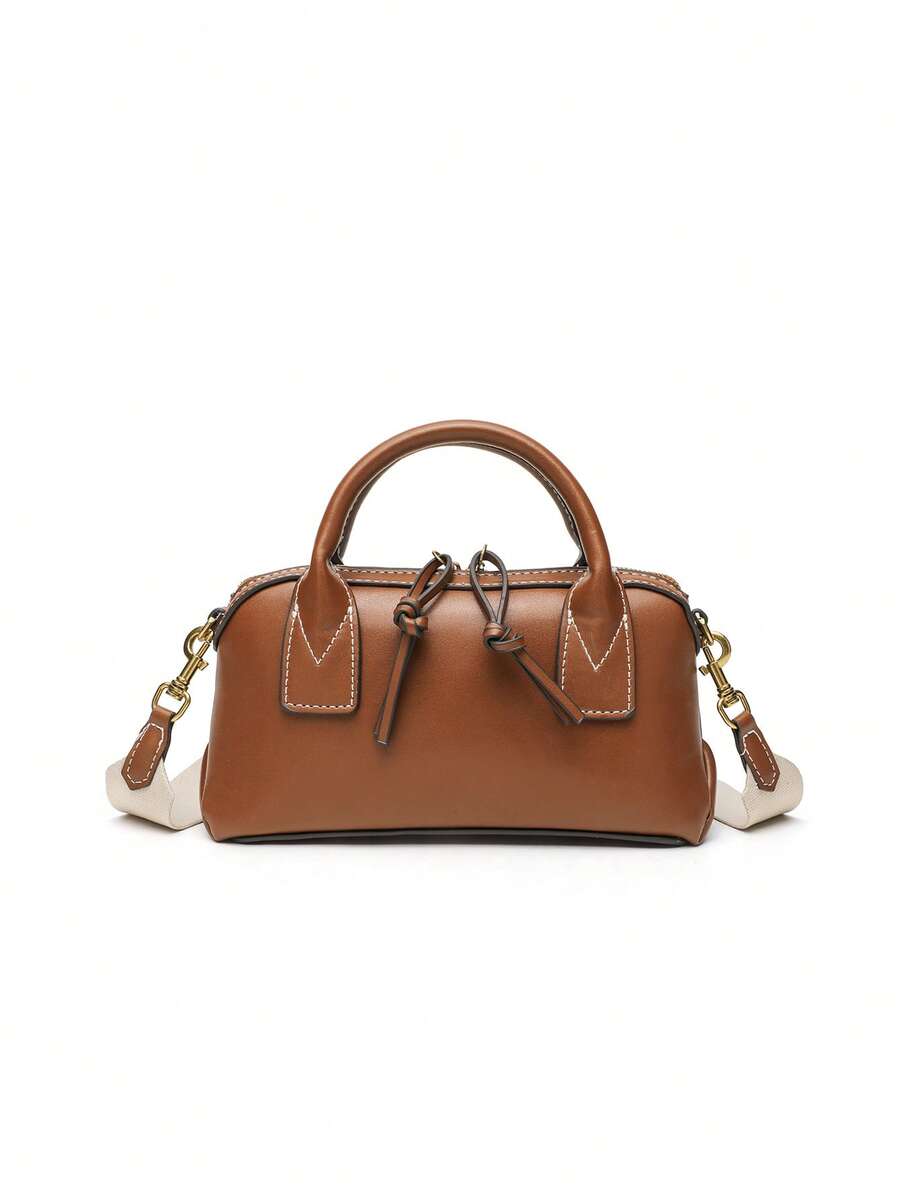 Túi đeo vai nữ mới, chất liệu da PU, thời trang, túi đeo chéo cho bé gái, dây đeo vai có thể điều chỉnh, túi messenger nữ. - màu nâu - Xem 1