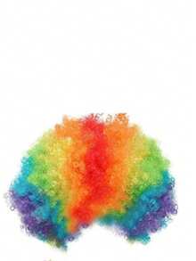 Carnival Party Short, Fluffy African Wig For Both Men And Women. Male Style. Weird Curly Disco Wig. Hippie Wig. Costume. Cosplay (Yellow) - A - View 8