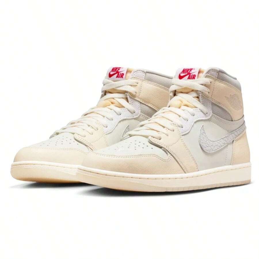 Air Jordan 1 Retro High OG Sail University Red Retro Basketball Shoes IH4363-100 Men's Shoes - Xám - Xem 1