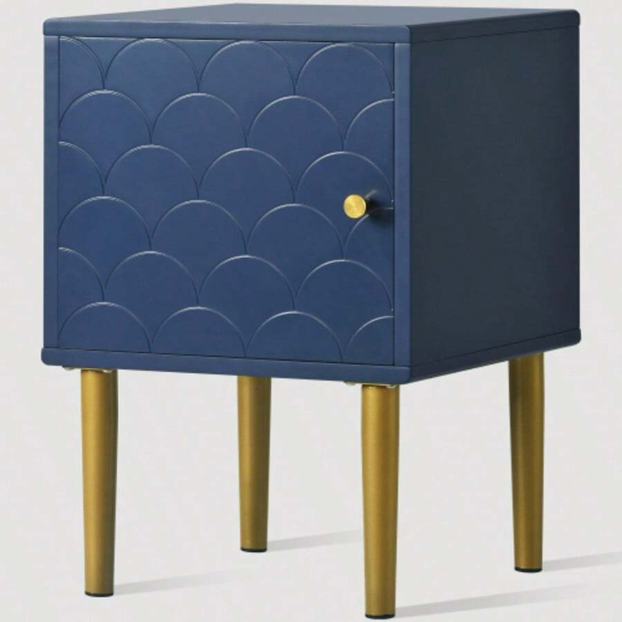 Bedside Table, Side Table, Navy Blue, Coffee Table Suitable For All Beds And Rooms - H50/W35/D35 Cm