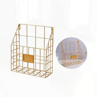 1 poche Porte-revues mural suspendu Organisateur de bureau Porte-revues mural en métal Porte-dossiers mural Porte-dossiers mural Porte-dossiers mural monté au mur pour bureau et maison Affichage de fichiers Or