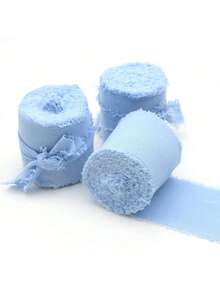 1roll/2rolls - 6 Yards Handmade Tassel Chiffon Ribbon, 1.5 Inch X 7 Yards Ribbon Set For Wedding Invitations, Bridal Bouquets, Gift Wrapping, DIY Crafts