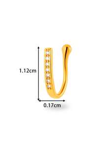 Toppiercing 1 Peça Clipe de Nariz Versátil de Moda com Zircônia Micro-Incrustada em Formato de Coração, Lua, Estrela, Flor, Anel de Nariz Falso Sem Perfuração - Multicolorido - Visão 3