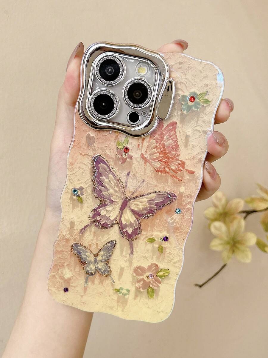 Minimalist Butterfly Lens Holder Phone Case Suitable For IPhone 16 15 14 13 12 11