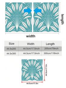 1卷羽毛形叶子壁纸，自粘可移除壁纸，乙烯基墙贴，适用于房间装饰、卧室、浴室、DIY瓷砖翻新，防水PVC贴纸，生日/毕业礼物（宽度：17.5英寸） - 彩色 - 查看 4