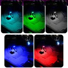 2个触摸式氛围灯，5V 150mAh 6SMD USB车载触摸吸顶灯，高亮度霓虹灯，高亮LED灯芯，迷你便携，易于安装，多功能且适用广泛 - 2件 - 查看 2